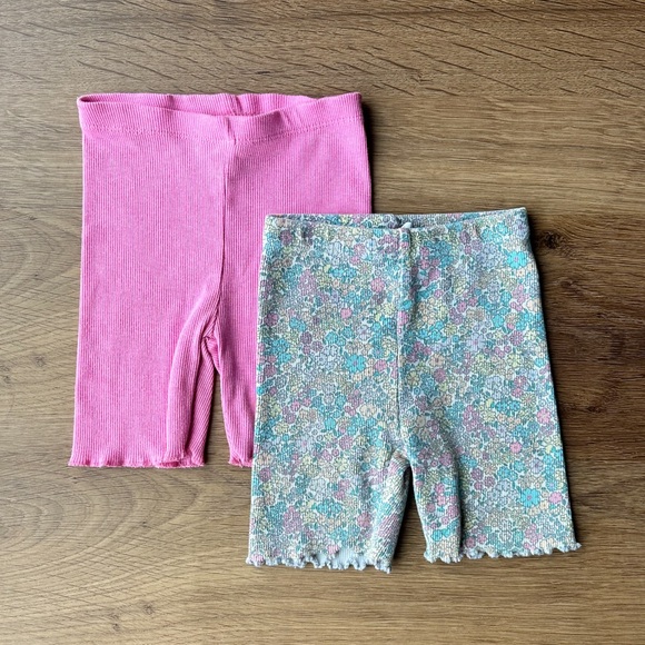 Zara Kids | Pink and Floral Biker Shorts - Picture 1 of 3